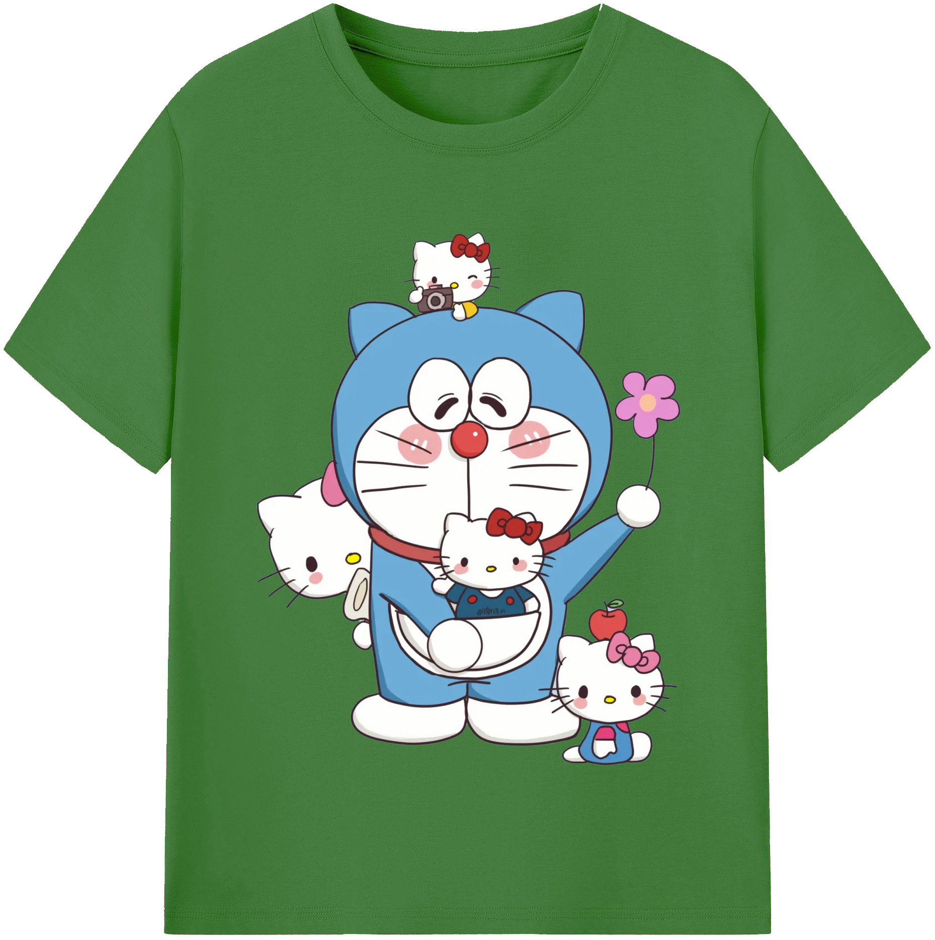（画像用） ドラえもん Doraemon レディースカジュアルプリントTシャツ（綿100％）